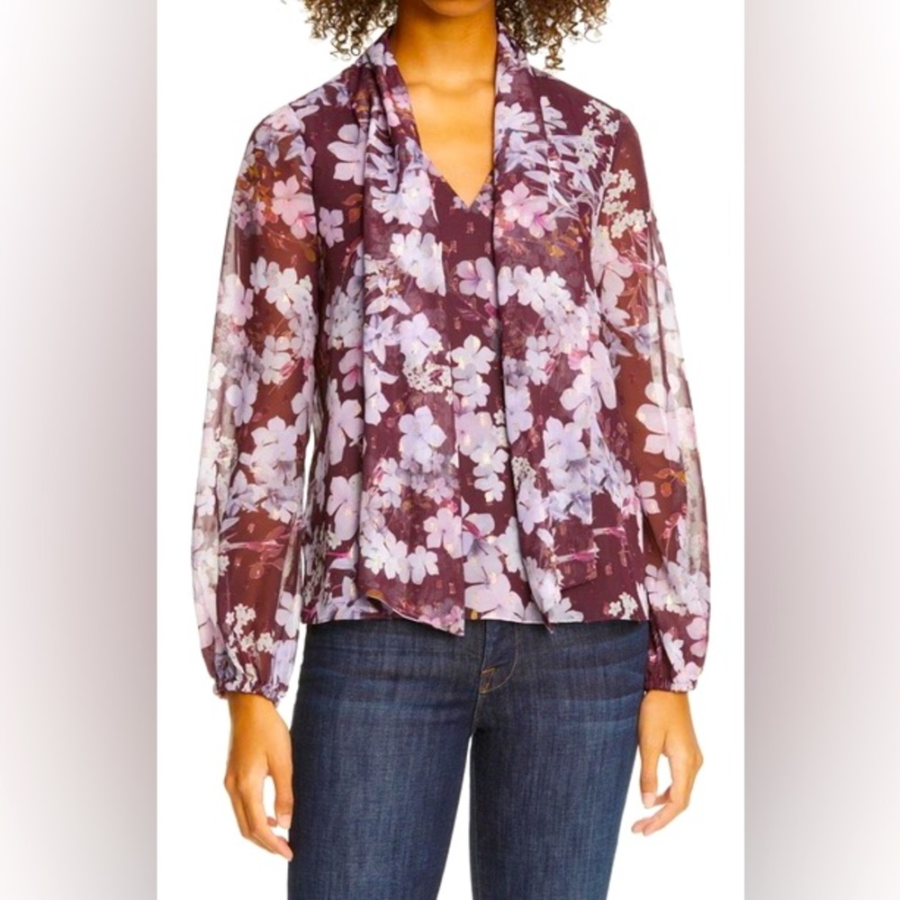 TED BAKER
Cyllie Elderflower Tie Neck Blouse